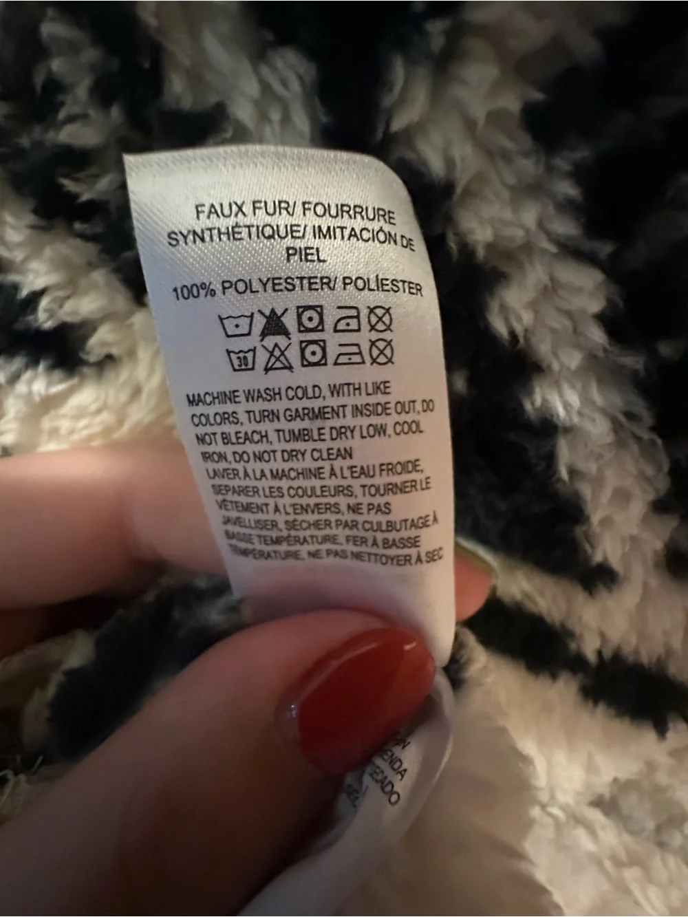 NWT Lucky Brand Cream and Black Aztec Sherpa Zip Jacket - Picture 10 of 12